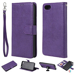 Wewoo Housse Coque Pour Huawei Y5 Prime 2018 Étui de protection à rabat horizontal de couleur unie avec support et fentes cartes et portefeuille et cadre photo et lanière violet