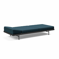 Acheter Inside 75 INNOVATION LIVING Canapé design PURI convertible lit 195*80 cm tissu Argus Navy Blue avec table chêne