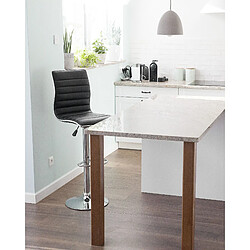 Beliani Tabouret de bar Set de 2 Cuir PU Noir LUCERNE