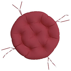 vidaXL Coussin rond rouge bordeaux Ø 60 x11 cm tissu oxford