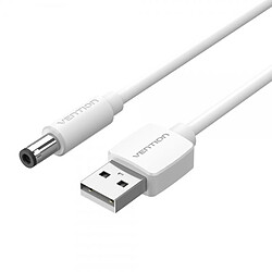 Câble d'alimentation Vention USB-A mâle vers DC 5,5 mm mâle - 1 m - Couleur blanche