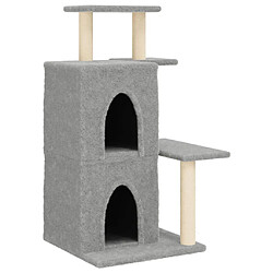 Arbre à chat avec griffoirs,niche pour chat en sisal gris clair 97 cm -MN35349