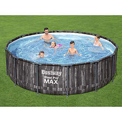 Avis Piscine tubulaire Steel Pro Max décor bois ronde 4,27 x 1,07 m - Bestway