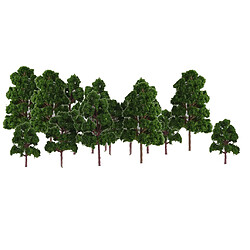 20pcs Arbre Modèle Vert Profond Pour N Echelle HO Diorama Paysage Maquette