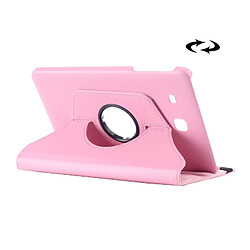 Wewoo Housse Étui rose pour Samsung Galaxy Tab E 9,6 Litchi Texture 360 degrés rotation en cuir avec support multifonctionnel