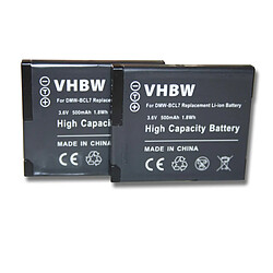 vhbw 2x batteries à la bonne taille pour appareil photo Panasonic Lumix DMC-SZ3K, DMC-SZ3P, DMC-SZ3T, DMC-SZ3W,DMC-SZ9K comme DMW-BCL7, DMW-BCL7E.