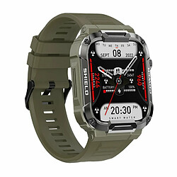 Mk66 Montre Intelligente Extérieure Bluetooth Appel Musique Jouer Moniteur De Fréquence Cardiaque Santé Sport Bracelet Armée Vert