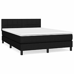 Maison Chic Lit Adulte - Lit simple Lit à sommier tapissier avec matelas moelleux - Meuble de Chambre - Noir 140x200 cm Tissu -MN41026