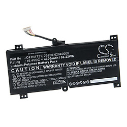 vhbw Batterie compatible avec Asus Rog Strix Scar II GL704GW-EV020T, Strix Scar II GL704GW-EV021T laptop (4300mAh, 15,4V, Li-polymère)