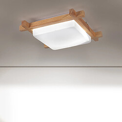 Stoex Lampe De Plafond Carré En Bois Plafonnier Intérieur Luminaire Plafonnier Led Plafonnier Moderne 6000K Pour Chambres À Coucher,Salons Couloirs