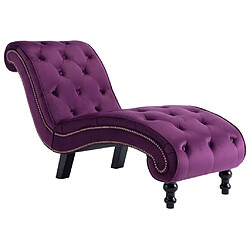 Maison Chic Chaise longue Jardin| Bain de soleil Relax | Transat Velours Violet -GKD75670