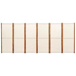 Acheter Maison Chic Paravent/Cloison de séparation 6 panneaux Blanc crème 420x180 cm -MN83160