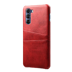 Coque en TPU + PU anti-rayures avec porte-cartes rouge pour votre Motorola Edge S30