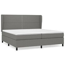 Maison Chic Lit Adulte - Lit simple Lit à sommier tapissier avec matelas moelleux - Meuble de Chambre - Gris foncé 200x200cm Tissu -MN10904