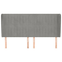 Avis Maison Chic Tête de lit scandinave avec oreilles,meuble de chambre Gris clair 183x23x118/128 cm Velours -MN48118