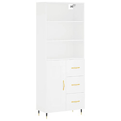 vidaXL Buffet haut Blanc 69,5x34x180 cm Bois d'ingénierie