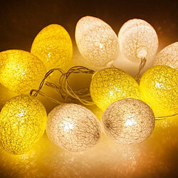 Wewoo Guirlande LED 3.5m 110V 20 LEDs Coton Couleur Fil Egg Lamp String String Vacances de Pâques Fête Ménage Lumière Décorative (Jaune)