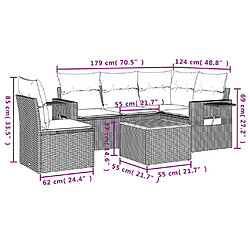 Avis Maison Chic Salon de jardin 6 pcs avec coussins | Ensemble de Table et chaises | Mobilier d'Extérieur noir résine tressée -GKD91779