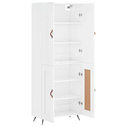 Avis vidaXL Buffet haut Blanc brillant 69,5x34x180 cm Bois d'ingénierie