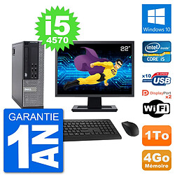 PC Dell 9020 SFF Ecran 22" Intel i5-4570 RAM 4Go Disque 1To Windows 10 Wifi - Occasion