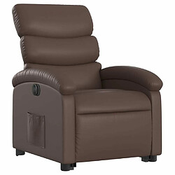 Avis Maison Chic Fauteuil Relax pour salon, Fauteuil inclinable électrique marron similicuir -GKD84876