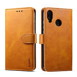 Wewoo Housse Coque Pour Huawei P20 Lite GUSSIM Business Style Étui en cuir à rabat horizontal avec support et fentes cartes et portefeuille kaki