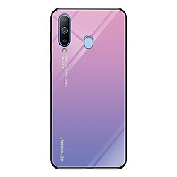 Wewoo Coque Pour Galaxy A8s Gradient Color Glass Case Violet clair