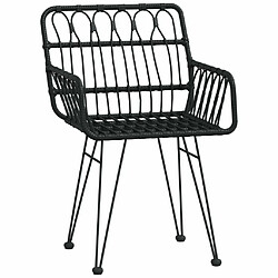 Avis Maison Chic Lot de 2 Chaises de jardin,Fauteuil d'extérieur avec accoudoir Noir 56x64x80 cm -MN16500