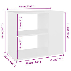 vidaXL Armoire latérale Blanc 60x30x50 cm Aggloméré pas cher