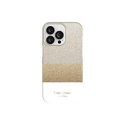 Kate Spade Coque pour Apple iPhone 13 Pro Gamme Glitter Block Pailletée Compatible Magsafe Dorée