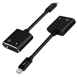 Avizar Adaptateur Audio et Charge iPhone vers Lightning et Jack 3.5mm Femelle noir