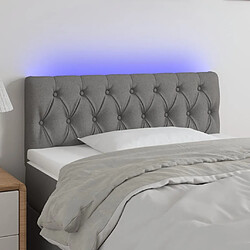 Maison Chic Tête de lit scandinave à LED,meuble de chambre Gris foncé 90x7x78/88 cm Tissu -MN14174