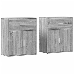 vidaXL Buffets 2 pcs sonoma gris 60x31x70 cm bois d'ingénierie