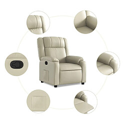 Maison Chic Fauteuil Relax pour salon, Fauteuil inclinable Crème Similicuir -GKD22878 pas cher