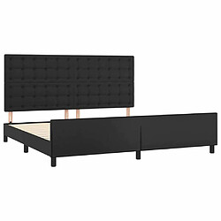 Acheter Maison Chic Lit adulte - Cadre Structure de lit avec tête de lit Contemporain Noir 200x200 cm Similicuir -MN89696