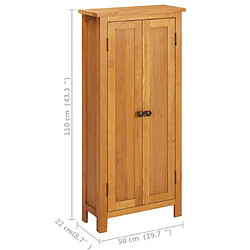 vidaXL Armoire de rangement 50x22x110 cm Bois de chêne massif pas cher