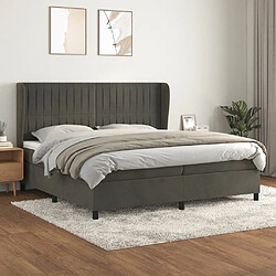 Maison Chic Lit Adulte - Lit simple Lit à sommier tapissier et matelas moelleux - Meuble de Chambre - Gris foncé 200x200cm Velours -MN60908