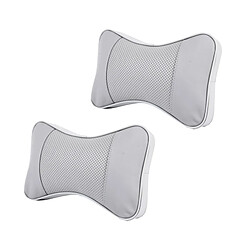 Wewoo 2 PCS MLC-06 Voiture Cou gris Oreiller Doux Version Belle Respirer Auto Tête Reste Coussin Appui-Tête Pad