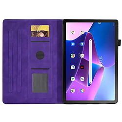 Etui en PU fonction d'éveil/veille automatique avec porte-cartes pour votre Lenovo Tab M10 (Gen 3) - violet