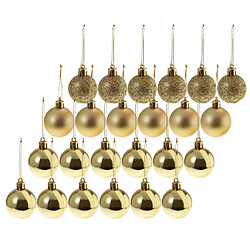 24pcs 6cm boules de noël ornements d'arbre de Noël suspendus décorations or pas cher