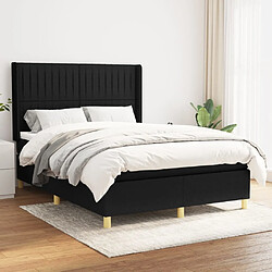 Maison Chic Lit Adulte - Lit simple Lit à sommier tapissier avec matelas moelleux - Meuble de Chambre - Noir 140x200 cm Tissu -MN50836