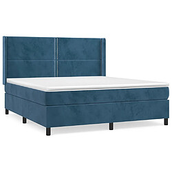 Maison Chic Lit Adulte - Lit simple Lit à sommier tapissier et matelas moelleux - Meuble de Chambre - Bleu foncé 180x200cm Velours -MN68150