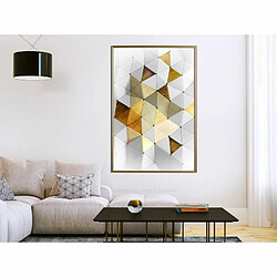 Paris Prix Affiche Murale Encadrée Gold-Plated Enamel 40 x 60 cm Or