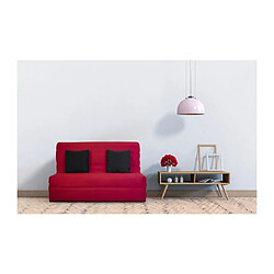 DUNLOPILLO Banquette BZ - Tissu Rouge + 2 coussins noir - L 140 x P 99 x H 98 cm - Made in France - ALICE