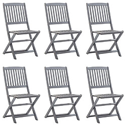 vidaXL Chaises pliables d'extérieur lot de 6 Bois d'acacia solide