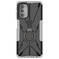 Coque en TPU anti-chute avec béquille pour votre Motorola Moto G51 5G - blanc