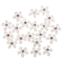 20 fleurs flatback bouton embellissements strass pour mariage blanc