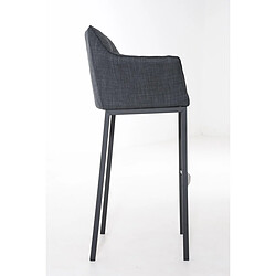 Avis Decoshop26 Tabouret de bar avec repose-pieds et dossier en tissu gris foncé et pieds métal noir 10_0001174