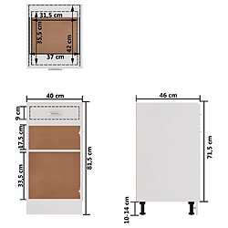 vidaXL Armoire de plancher à tiroir Blanc 40x46x81,5cm Bois ingénierie pas cher