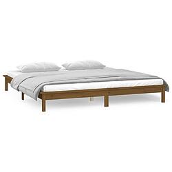 Avis vidaXL Cadre de lit à LED sans matelas 200x200 cm bois massif